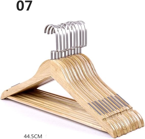 Solid Wood Suit Hangers with Non Slip Bar and Precisely Cut