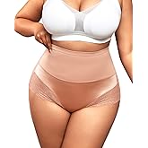 Atarla High Waisted Shapewear Panties for Women Plus Size Seamless Lace Briefs No Show Under Dresses