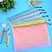 Outus 6 Pieces A4 Size Mesh Document Bag Zip File Bag with Zipper for Cosmetics Offices Supplies Travel Accessories, 6 Colors