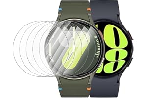 Landhoo 6 Pack for Samsung Galaxy Watch 7 6 5 4 44mm Screen Protector, Anti-Fog, Anti Scratch, Bubble Free HD Tempered Glass Protective Film for Galaxy Watch 44mm Accessories