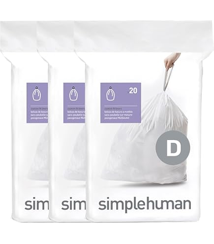 Amazon.com: simplehuman code D Custom Fit Drawstring Trash Bags in