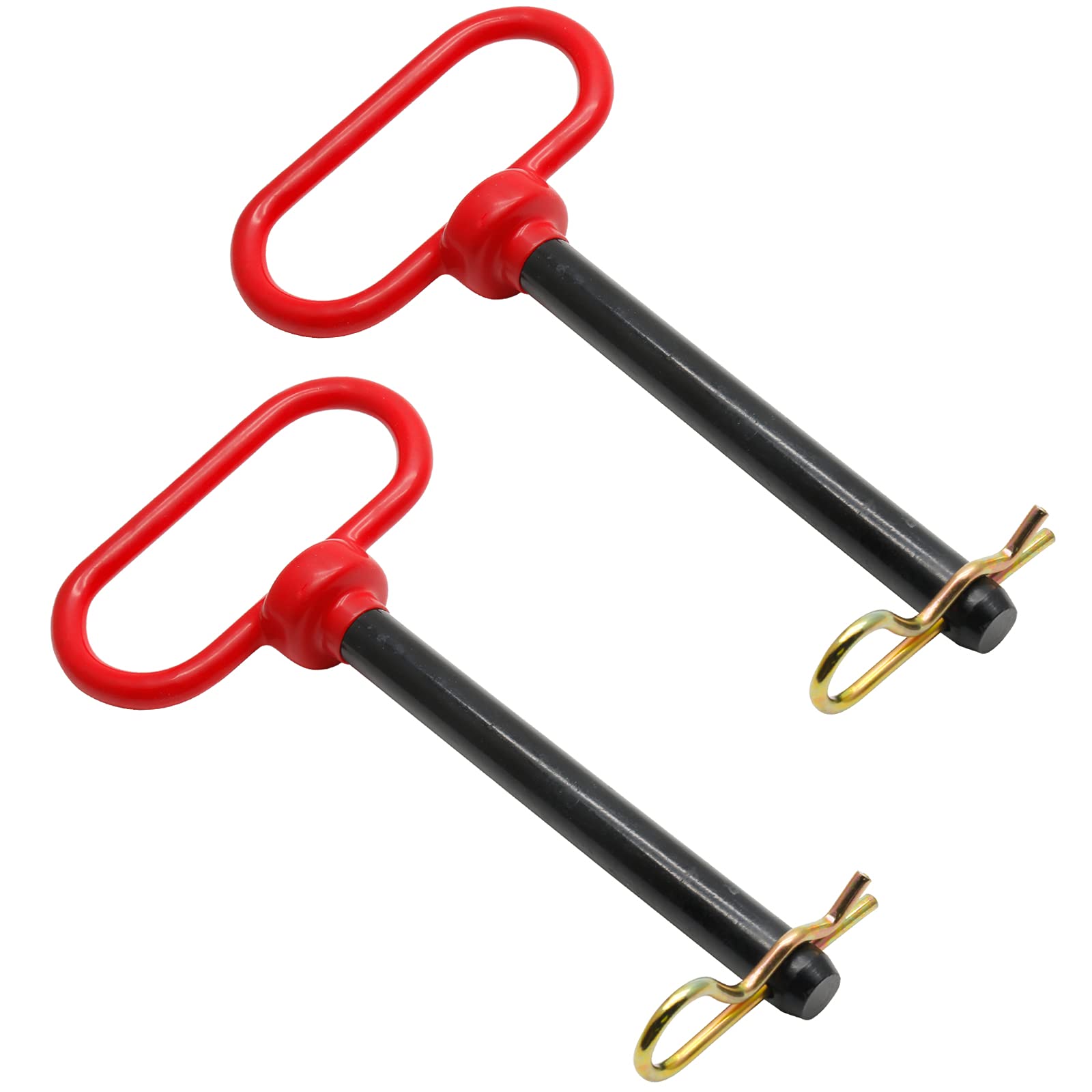 Photo 1 of Bonsicoky 2Pcs Tractor Towing Hitch Pin and Clip, 5/8 x 6 Inch Trailer Gate Pin for Towing Tractor, RV, Truck, Boat, Car - Red Handle