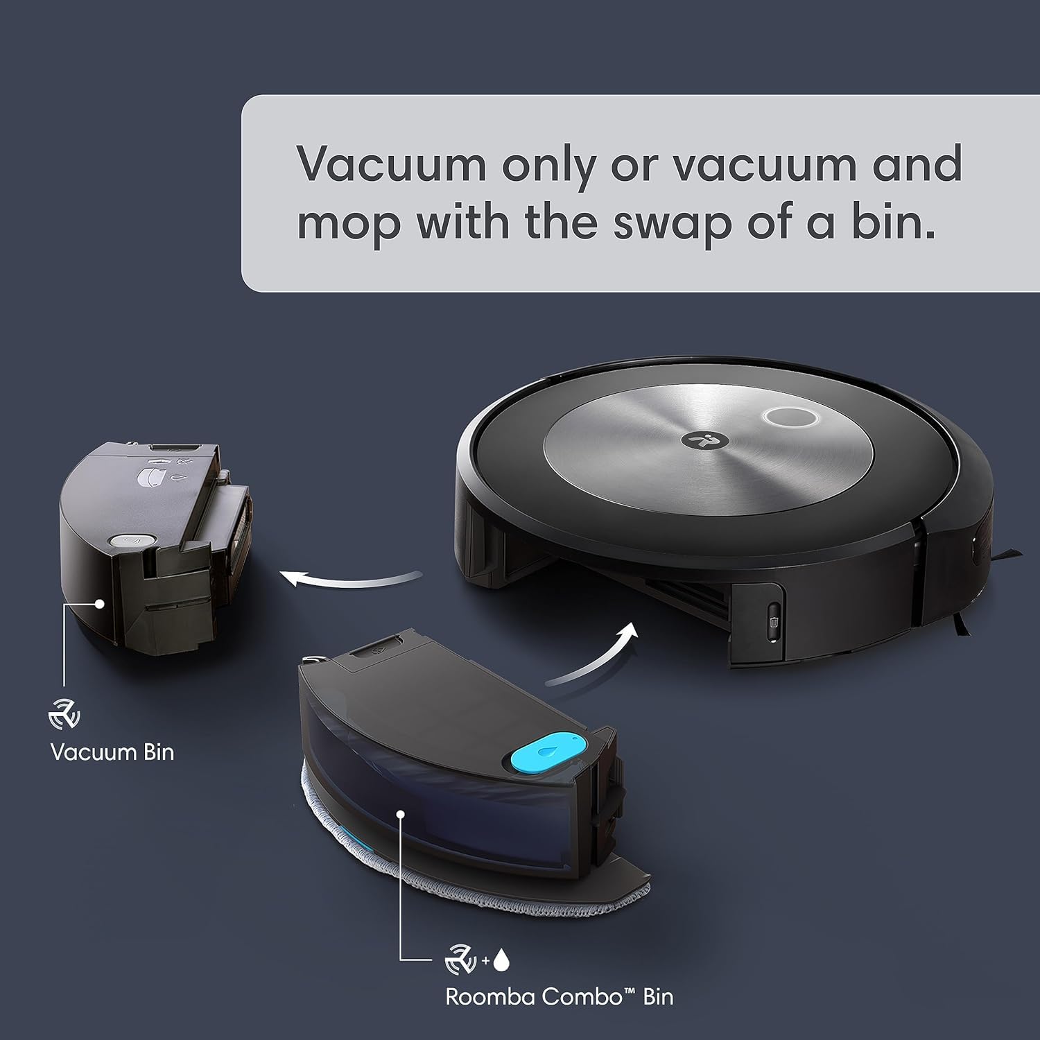 iRobot Roomba Combo j5+ Self-Emptying Robot Vacuum & Mop – Identifies and Avoids Obstacles Like Pet Waste & Cords, Empties Itself for 60 Days, Clean by Room with Smart Mapping, Works with Alexa​ - Image 3