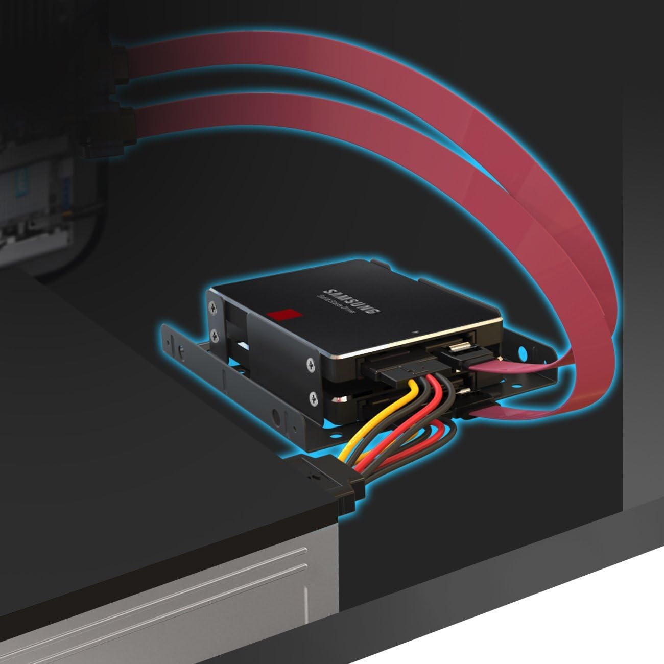 Inateck SSD Mounting Bracket 2.5 to 3.5 with SATA Cable and Power Splitter Cable, ST1002S: Computers & Accessories