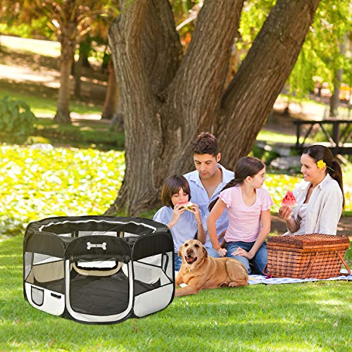 Mcdear Plegable Parque Mascota de Juego Fabric Pet Pen para Perros Gatos Conejos Animales pequeños Negro - Imagen 6
