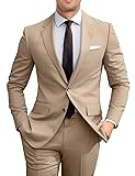 Men Suits Slim Fit 2 Piece Suit Set Champagne Suits