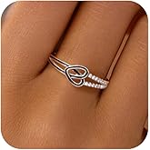 Enamel Heart Ring 925 Sterling Silver Rings for Women Mother Daughter Friendship Knot Ring Eternity Cubic Zirconia Engagement Wedding Band Rings Promise Rings for Her Valentine's Day Mother's Day Gifts