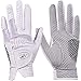 GH Women's Leather Golf Gloves One Pair - Plain Both Hands (White, 20 (M))