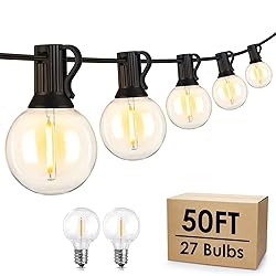 Mlambert 50Ft LED Outdoor String Lights G40 Globe
