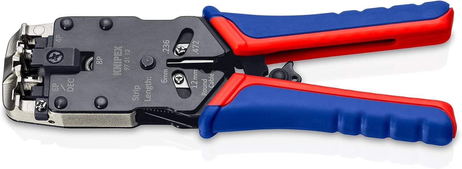 KNIPEX Crimping Pliers for Western Plugs with Multi-Component Handles 200 mm, 97 51 12