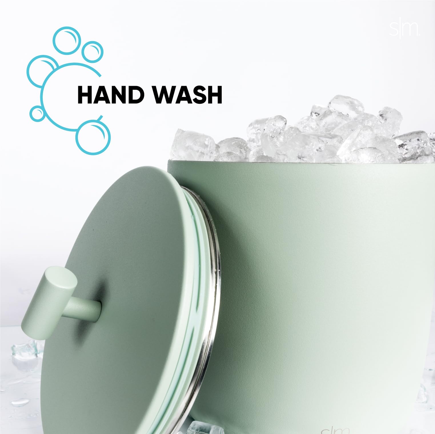 Simple Modern Vacuum Insulated Ice Bucket with Lid and Scoop | for Cocktail, Champagne, Wine, Beer, & Hosting | Stainless Steel 100oz Capacity for Large Parties | Rocks Collection | Midnight Black