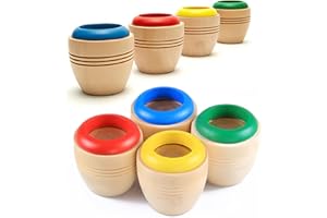OFKP 4Pcs Wooden Kids Toy Bee Eye Effect Mini Magic Kaleidoscope to Observe The Colorful World Funny Children Gifts