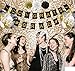 2022 Graduation Party Decorate Supplies, Black Gold Banner Balloon Tassels for Adults Kids High School College Senior Congrats Photo Frame Yard Sign