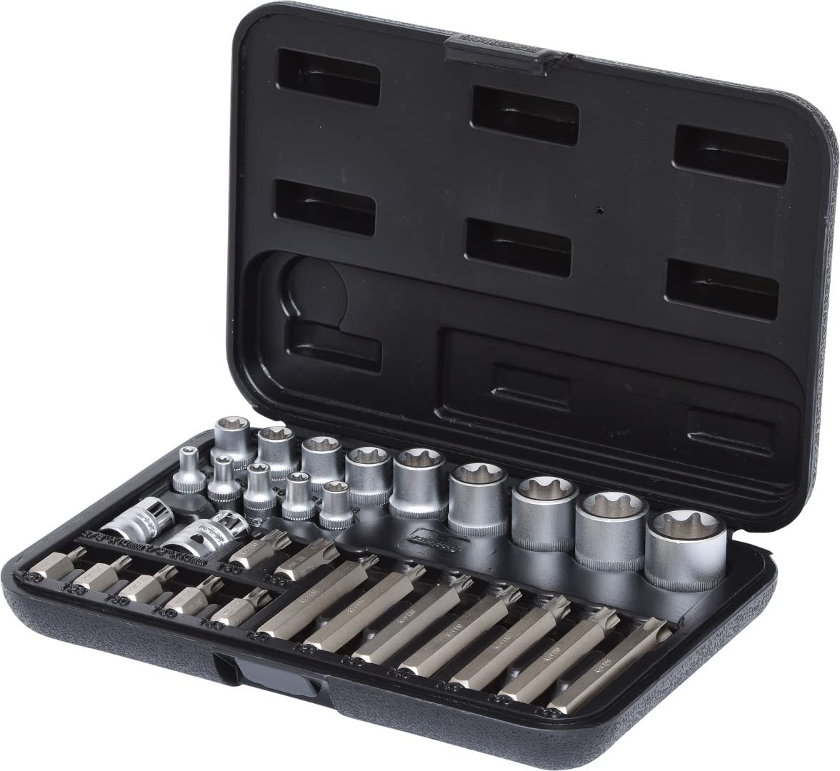 KS Tools 911.4301-1 TX Socket and Bit Set 1/4-inch+1/2-inch+3/8-inch (30 Pieces)
