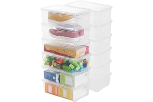 Naivees Shoe Storage Box Clear Plastic Stackable Storage box with Lid Durable Closet Containers for Shoes, Crafts and Art Supplies (12 Pack-6Qt)
