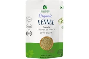 Organic Fennel Seeds 8oz – Whole Fennel Seeds for Cooking, Tea, and Spice Blends – Non-GMO, Fresh & Aromatic – Resealable Bag