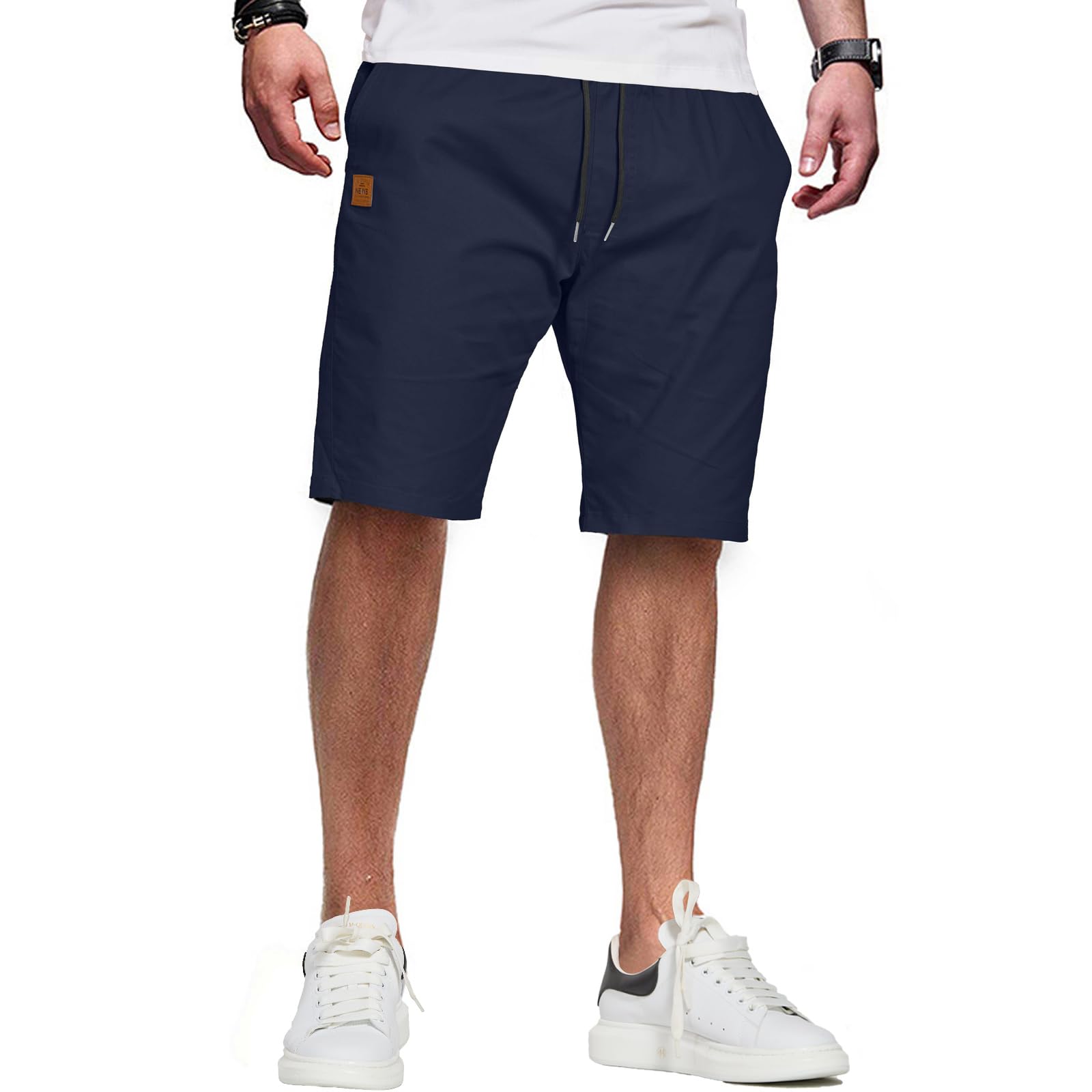 ZOXOZ Kurze Hose Herren Shorts Herren Sommer Chino Shorts Baumwolle Cargo Shorts Freizeithose Kurz Mit Taschen Dunkelblau S