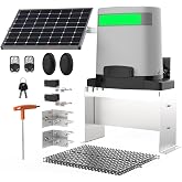 Bl&uuml;tezeit 1400lb Solar Sliding Gate Opener, Automatic Chain Drive Gate Motor with WiFi Control | Backup Battery | IR Sensor &amp; 2 Remotes for Driveway Gates (Solar Panel Included)