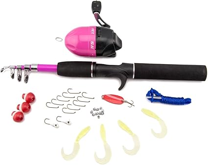 kids pink fishing rod