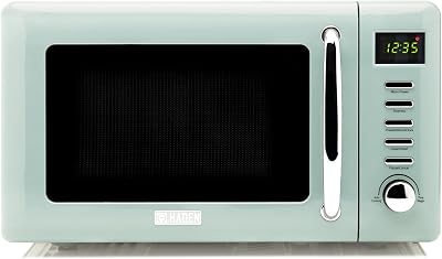 Haden Cotswold Green Microwave 800W Retro 20L Compact Digital Oven