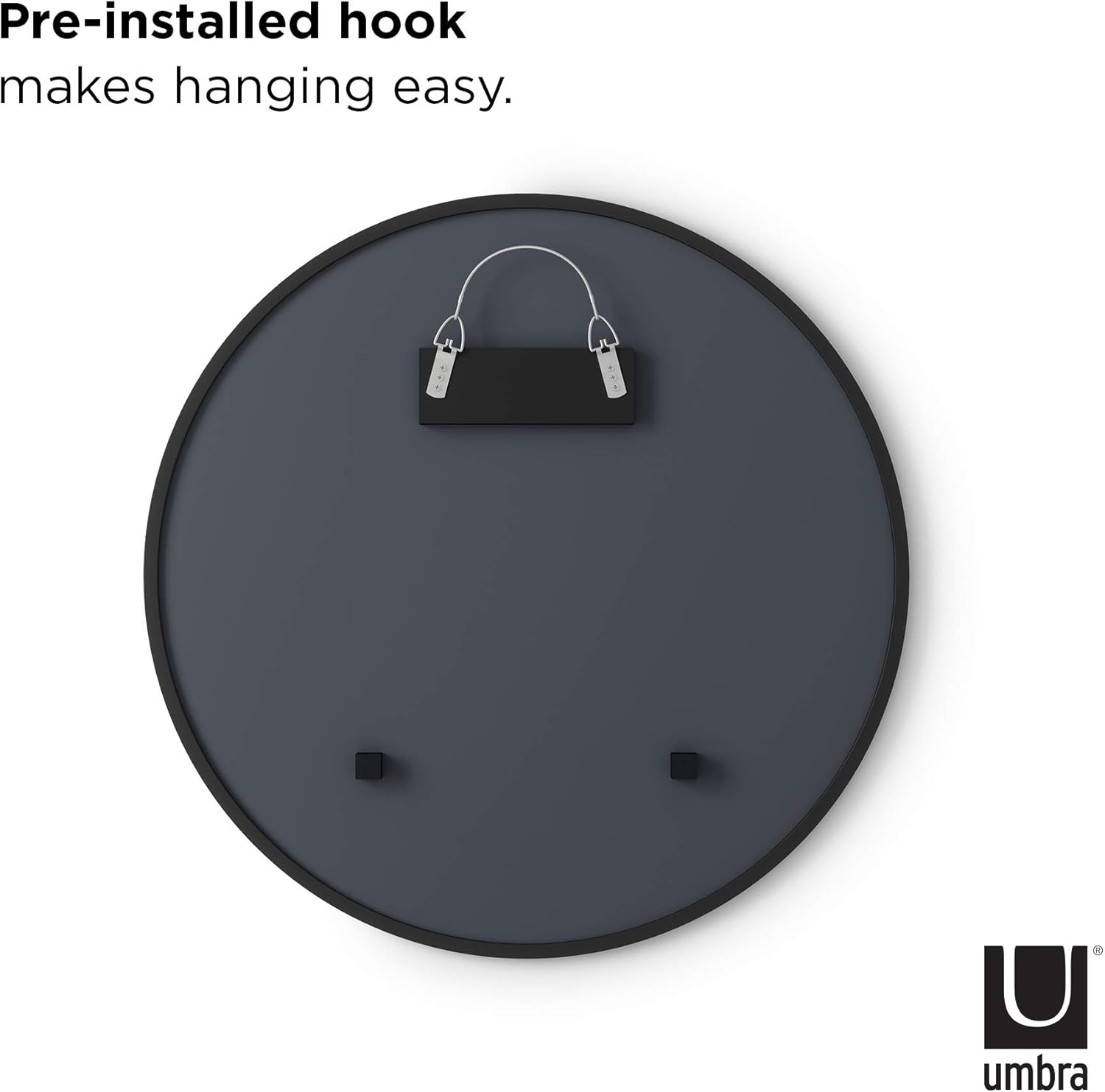 Umbra 1008243-040 Hub Wall Mirror With Rubber Frame - 24-Inch Round Wall Mirror for Entryways, Washrooms, Living Rooms and More, Doubles as Modern Wall Art, Black: Home & Kitchen