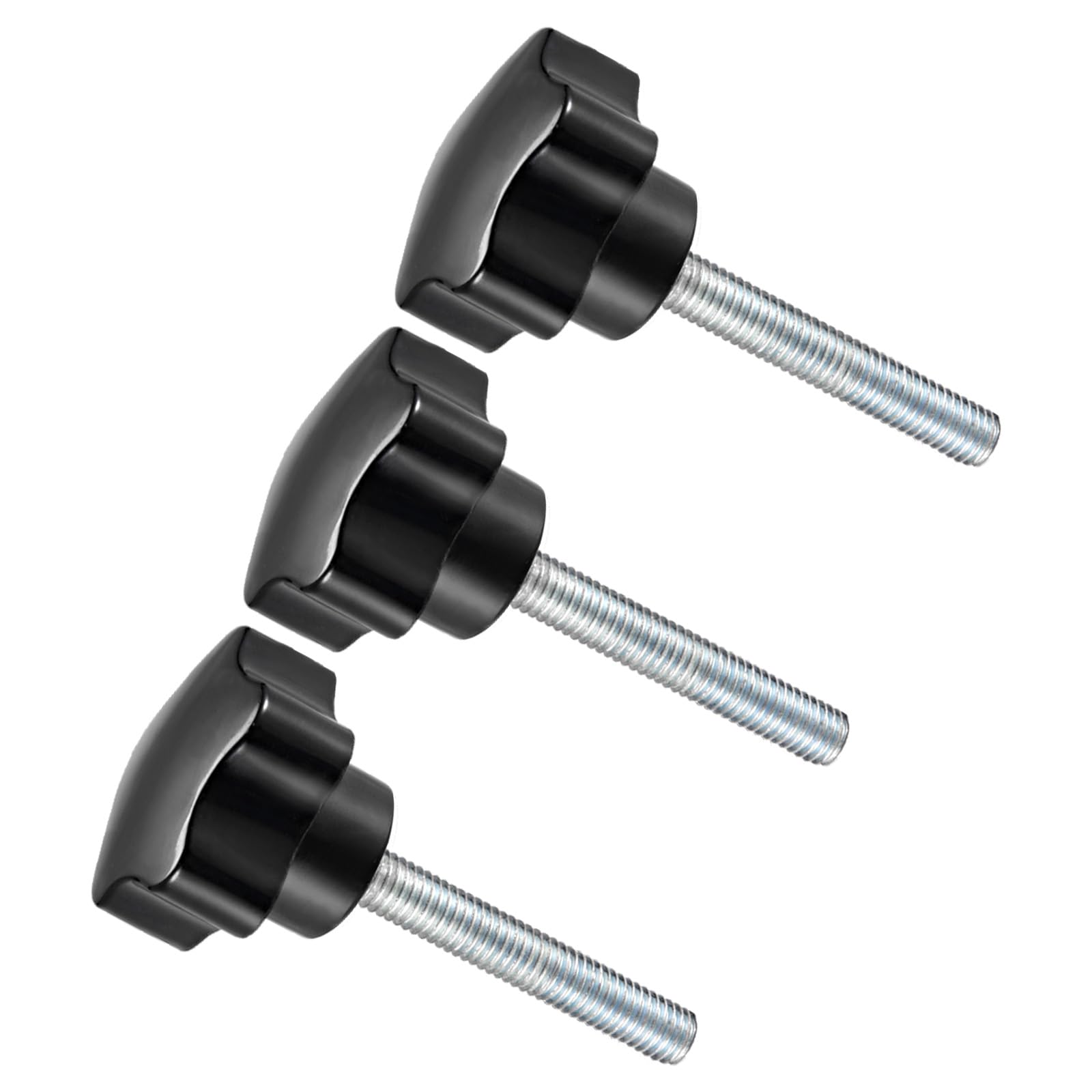 CoCud Star Clamping Knobs, M8 x 40mm Male Thread 47.5mm Head, Plastic Thumb Screw Grip Hand Knobs Threaded Bolt Black - (Applications: for Lathe Machinery), 3-Pieces