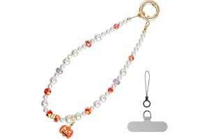 pcgaga Designed Pearl Beaded Phone Charm Wrist Strap, Handmade Anti-Theft Bracelet Straps, Detachable Wrist Chain Lanyard for Mobile Phone Accessories, Keychain, Women Gifts
