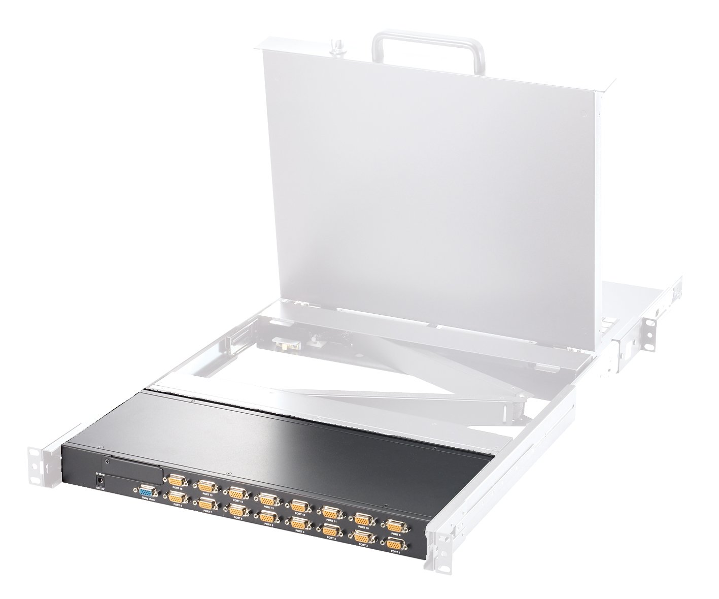 Rotronic 'Roline 14013225 KVM Switch VGA, 1 User 16 PCs (PS/2 and USB) 48.26 cm/19 Inches Black