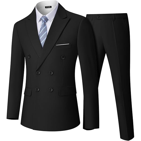 スーツ Double-breasted setup & shirt & tie Mens Slim Fit Double Breasted Suit Blazer & Pants Set