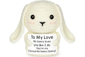 ETERFORDISTA Mini Birthday Present ldeal for Boyfriend Girlfriend Wife Husband To My Love Cute Easter Basket Stuffers for Couples Funny Handmade Crochet Bunny for Women Fiance Him Her Couple Birthday Decor