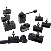 BestParts 11Pcs OXA 250-000 Wedge Type Quick Change Tool Post Set | 250-000 Set Plus 2 extra 250-001 and 2 extra 250-002 Holders For Mini Lathe Swing 6" - 9" with 1pc Two Wheel Knurling Tool