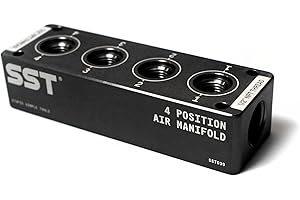 STUPID SIMPLE TOOLS SST - Air Manifold - 1/2" NPT Inlet and 1/4" NPT Outlet - Multi-Port Function - Air Compressor Fittings - (4 Position)