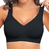 PoseFree Womens Seamless Wireless Supportive Bra Push Up Comfort Soft No Underwire Full Coverage T-Shirt Bra