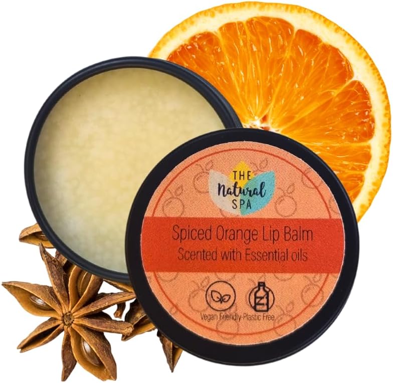 The Natural Spa Vegan Lip Balm Spiced Orange 100% Natural Handmade UK