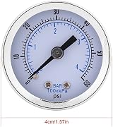 Hilitand 1/8" BSPT Dual Scale Pressure Gauge 0-60psi 0-4bar Water Air Oil view 2