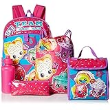 Shopkins Girls' 5 Pc Backpack Set, Blue