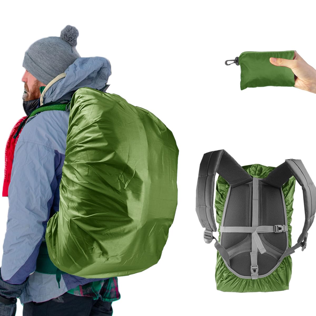 Photo 1 of Frelaxy Waterproof Backpack Rain Cover, 10000mm Waterproof Level, Upgraded Ultra-Strong Multilayer Structure, Antislip Cross Buckle Strap, Ultralight Compact Portable, for Hiking, Camping, Traveling
