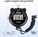 PULIVIA Sports Stopwatch Timer Lap Split Digital Stopwatch with Clock view 2