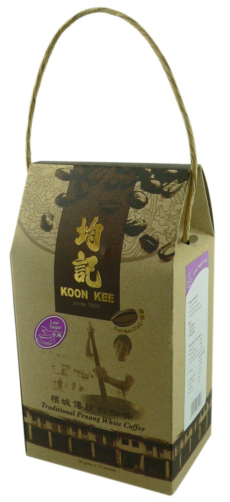 Koon Kee Low Sugar Penang White Coffee (15 x 28 grams sachets)