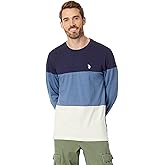 U.S. Polo Assn. Long Sleeve Tee C/S Color-Block Small Pony Classic Navy LG