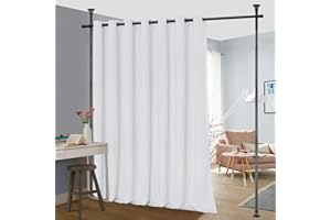 DIOVPLX Room Divider Curtain Rod, No Drilling Tension Rod Room Dividers for Partitions, 28-70inch(W) 4-10ft (H) Adjustable Heavy Duty Floor to Ceiling Wall Divider Hanging Curtains for Separation Matte Black