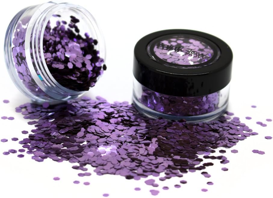 Biodegradable Glitter cosmetic grade from PaintGlow (Vegan) body face glitter, Parma Violet