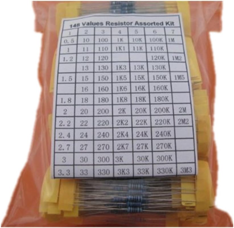 1% 1/4W Metal Film Resistor Assorted Kit 148 Values 10 pcs each value, total 1480 pcs