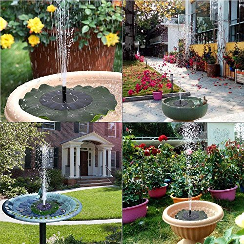 zqasales Solar Fountain, Garden Fountain Artificial Outdoor Fountain For Home Family Garden Park Decoration (Lotus Leaf Shape)