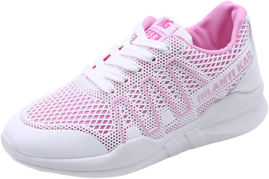 Oliviavan Women Sport Shoes Fashion Flat Bottom Mesh Shoes Cross-Strap Breathable Sneakers