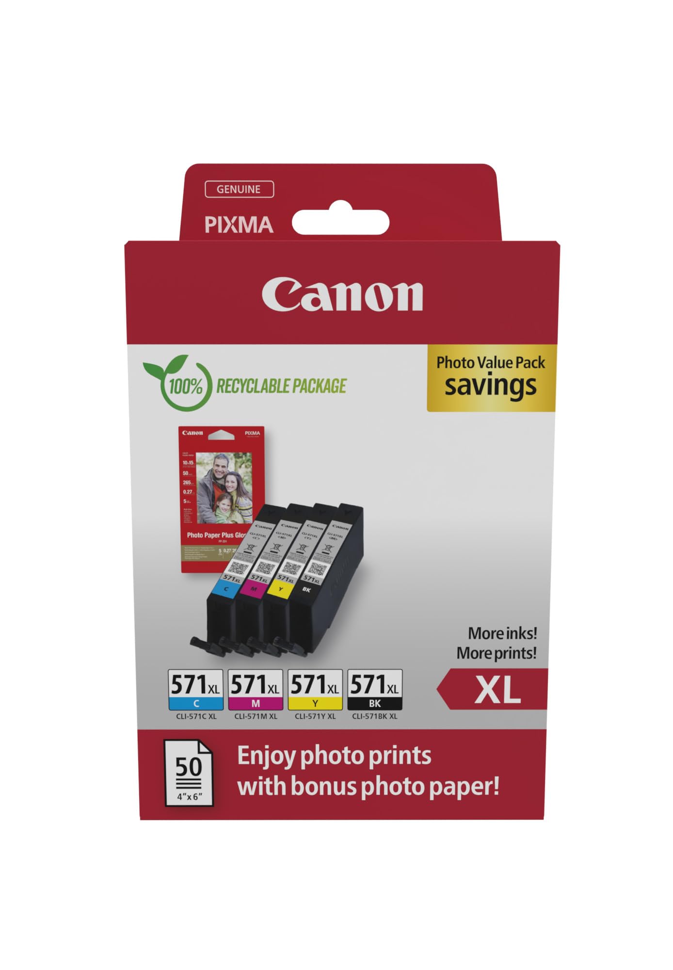 Canon Ink/CLI-571XL BK/C/M/Y PHOTO VALUE
