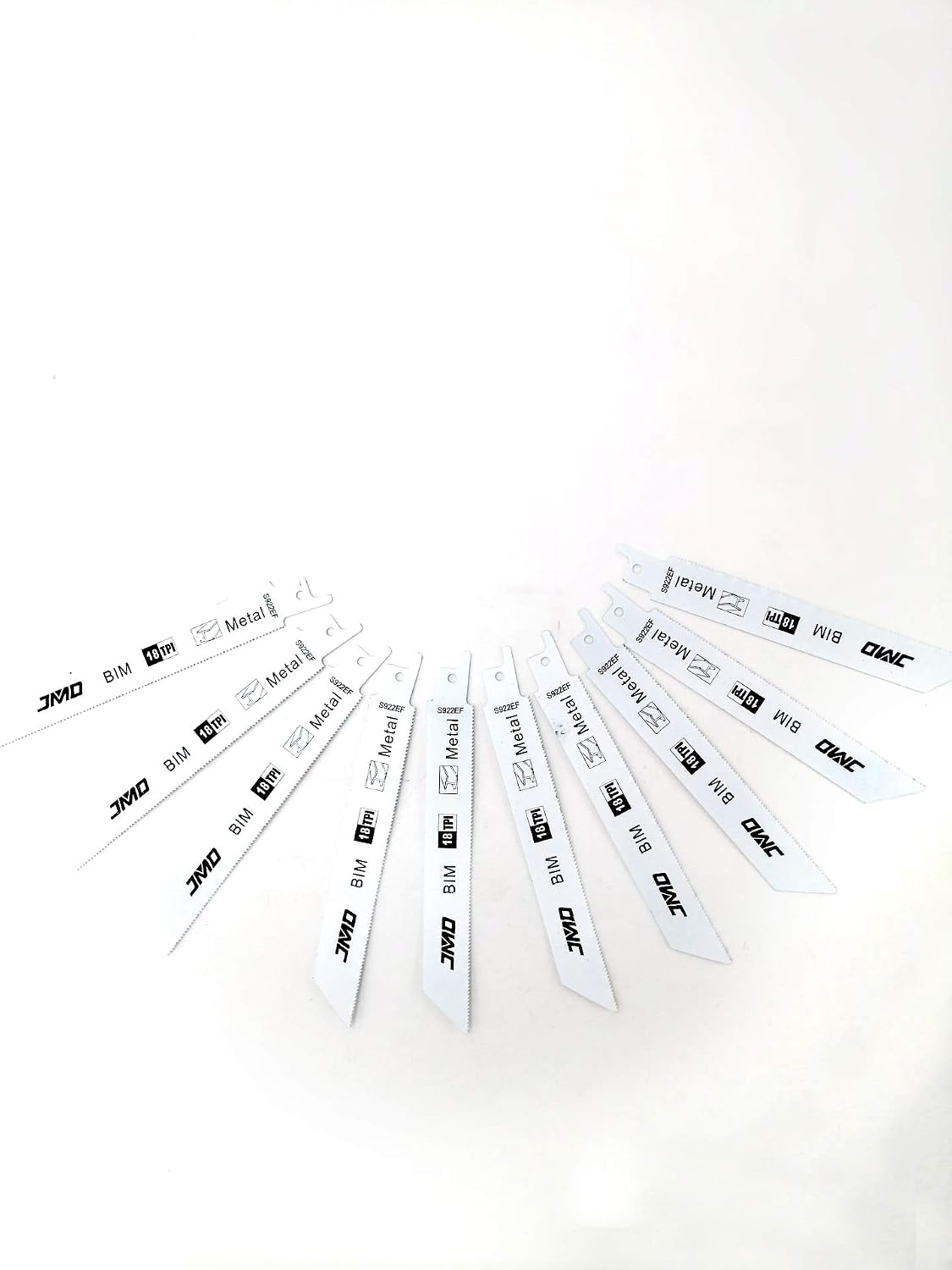 JMD 10-Piece S922EF Reciprocating Saw Blades Metal 18TPI Reciprocating Saw Blade Set for Cutting Metal 150mm BIM Sabre Saw Blades Compatible with Bosch Dewalt Makita etc - Image 3