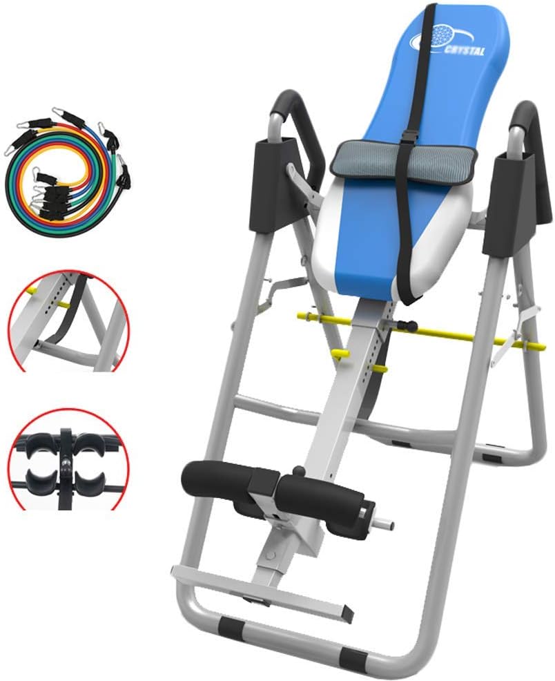 SHDS High resistance unisex adult inversion table with lumbar cushion/complete vertical inversion, maximum height up to 1.96 m, maximum weight 110 kg (with foot care 4PU)