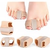 LeaOcaao 4 PCS Gel Bunion Toe Separators with 2 Loops for Overlapping Toes Gel Toe Spacers Bunion Corrector for Feet, Hammer Toe Straightene for Women Men