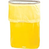 Flings&reg; Bin Disposable Trash Can for Parties - 13 Gallon Plastic Pop Up Garbage Can, 1 Yellow Disposable Garbage Can for Party The Perfect Solution for Waste at Events and Parties
